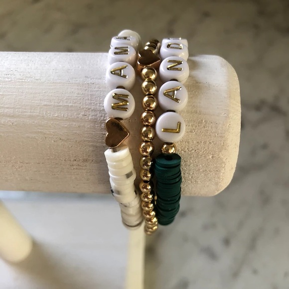 Personalized custom beaded bracelet/ heishi 6mm clay beads - Picture 6 of 16